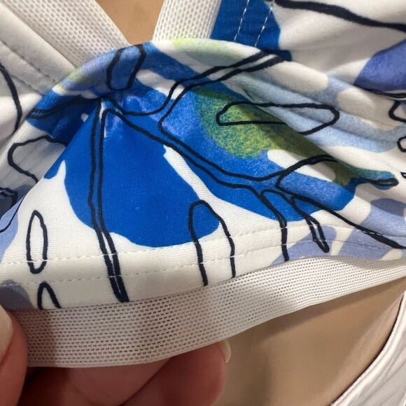 NWT Tommy Hilfiger Women's White Printed Mesh-Trim Bikini Bra Top - Picture 7 of 8